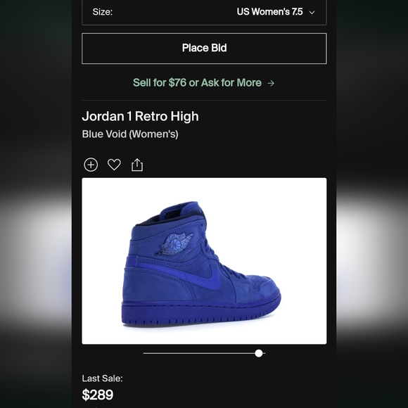 Womens Blue Void Jordan 1 High - Picture 9 of 10